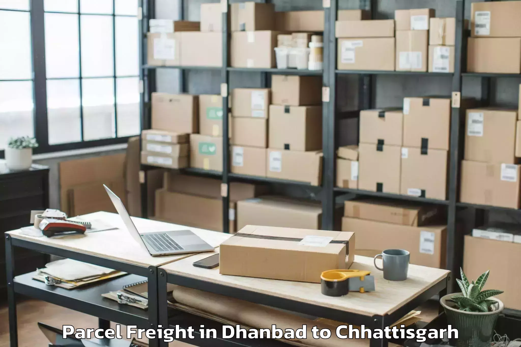 Expert Dhanbad to Jashpur Parcel Freight